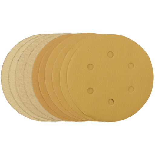 Draper Sanding Discs 150mm Assorted Grit Pack of 10