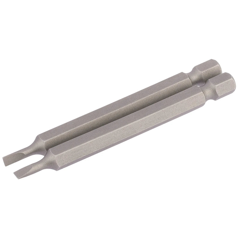 Draper Plain Slot Insert Bit - 1/4" Hex, 75mm Length (Pack of 2)