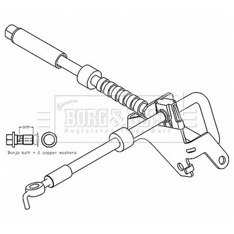 Borg & Beck Brake Hydraulic Hose Line Front Left BBH8798