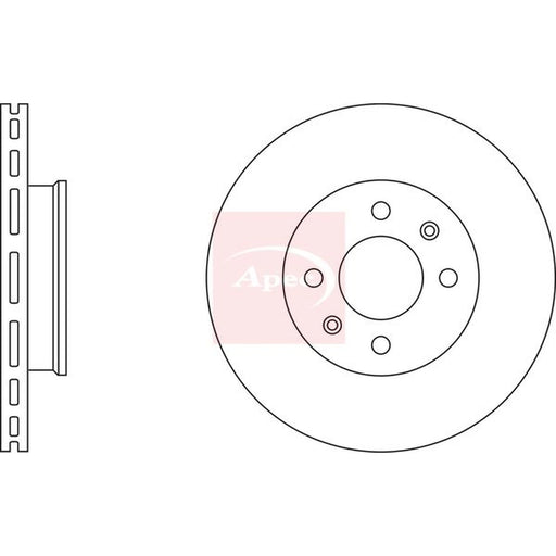 Apec 2 x Vented Front Brake Discs DSK2412