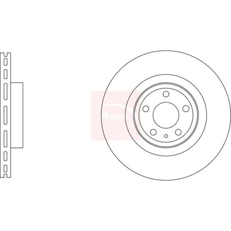 Apec 2 x Vented Front Brake Discs DSK3376