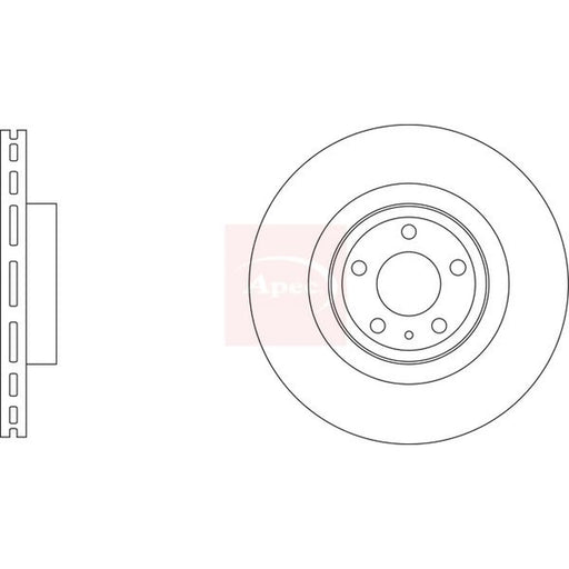 Apec 2 x Vented Front Brake Discs DSK3376