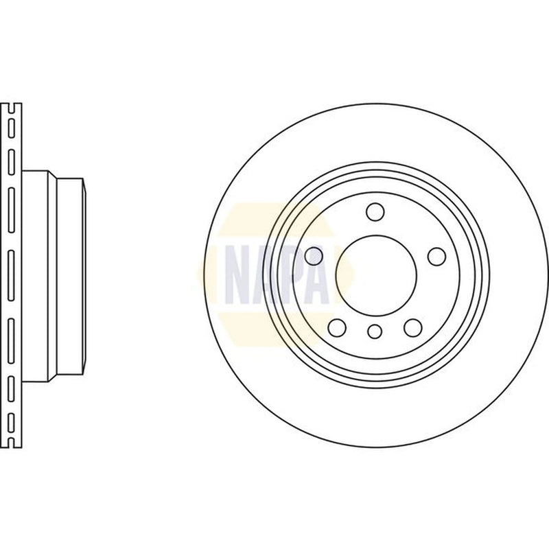 NAPA 2 x Vented Rear Brake Discs NBD5335