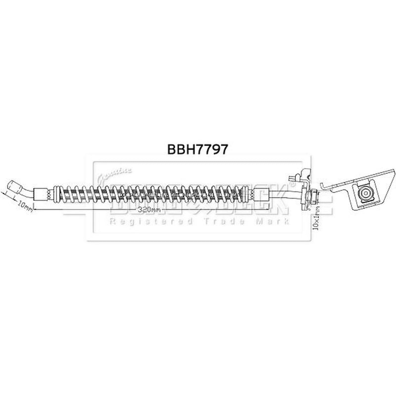 Borg & Beck Brake Hydraulic Hose Line Front Left BBH7797