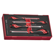 Teng Tools Screwdriver Set FOAM1 4 Pieces Flat Tip