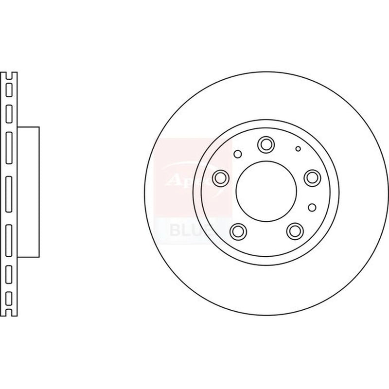 Apec 2 x Vented Front Brake Discs SDK6543
