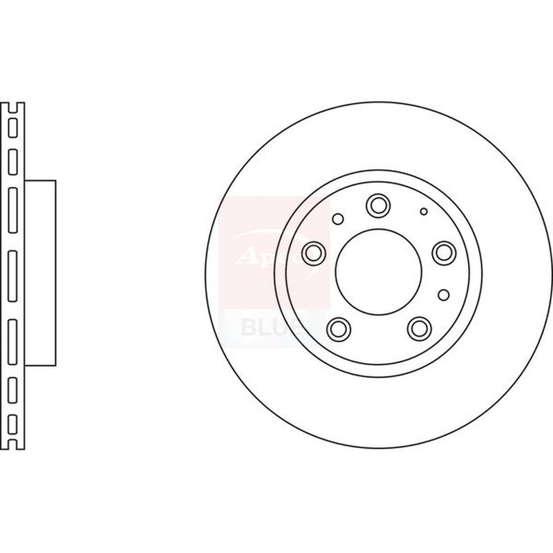 Apec 2 x Vented Front Brake Discs SDK6543