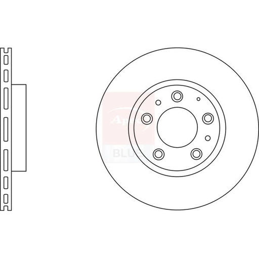 Apec 2 x Vented Front Brake Discs SDK6543