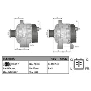 Denso Car Alternator 12V DAN985