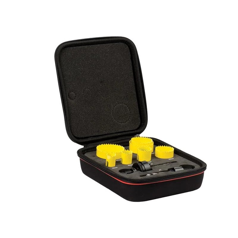 Starrett KFC07021 Fast Cut Bi-Metal Plumber's Holesaw Kit, 9 Piece - KFC07021