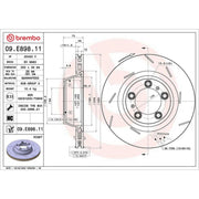 Brembo 2 x Slotted Rear Brake Discs 09.E898.11