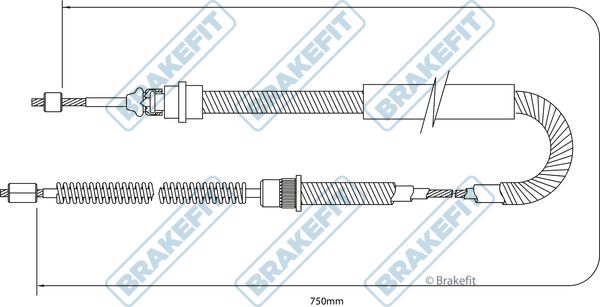Apec Handbrake Cable Right Rear fits Peugeot 406 1995-2004 1.8 1.9 2.0 2.1 3.0
