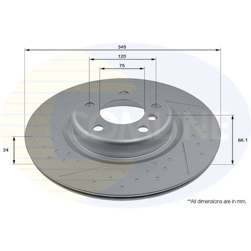 Comline 2 x Perforated/Vented Rear Brake Discs ADC2875V
