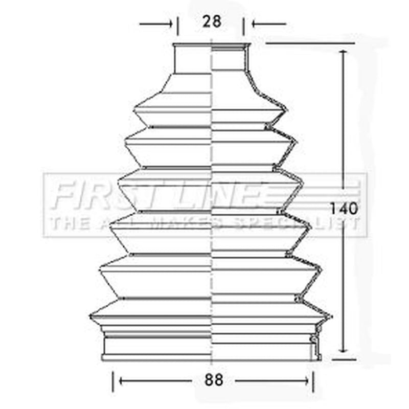 First Line Drive Shaft Bellow Kit Front Left Thermoplast FCB2339