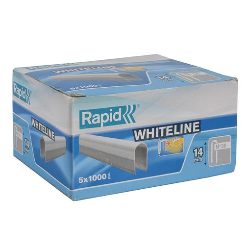 Rapid 36/14 14mm DP x 5m White Staples (Box 1000 x 5) - 11886911