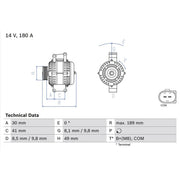 Bosch Car Alternator 12V 0 986 048 840