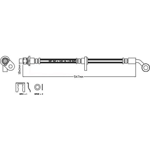 Juratek Brake Hydraulic Hose Line Front Right JBH1282R