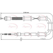 Apec Handbrake Cable Left Rear CAB1104