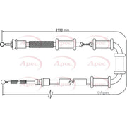 Apec Handbrake Cable Left Rear CAB1104