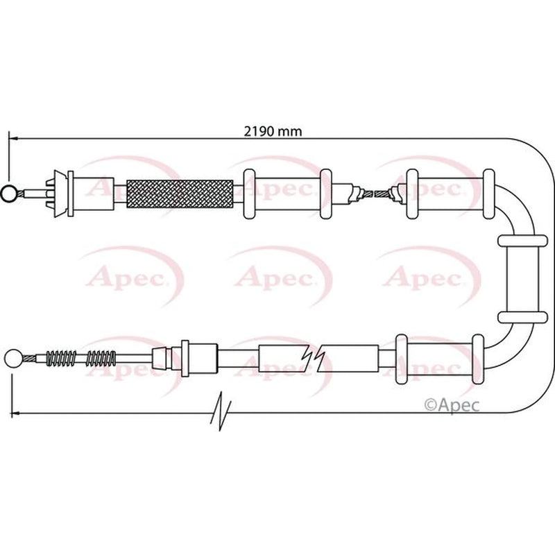 Apec Handbrake Cable Left Rear CAB1104