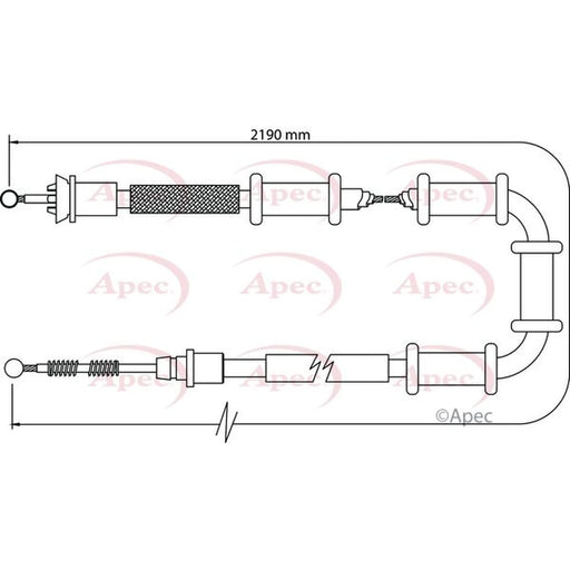 Apec Handbrake Cable Left Rear CAB1104