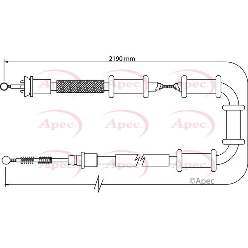 Apec Handbrake Cable Left Rear CAB1104