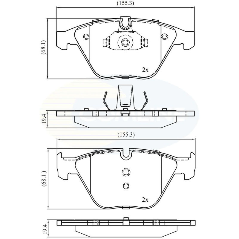 Comline 4 x Front Brake Pad Set CBP02377