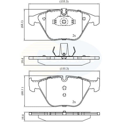 Comline 4 x Front Brake Pad Set CBP02377