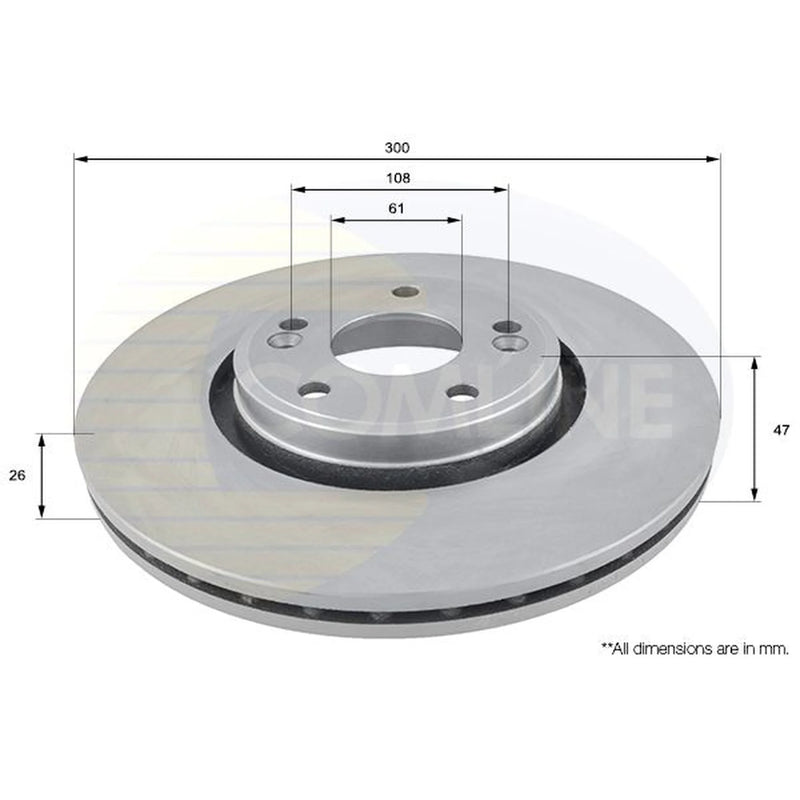 Comline 2 x Front Brake Discs ADC1537V