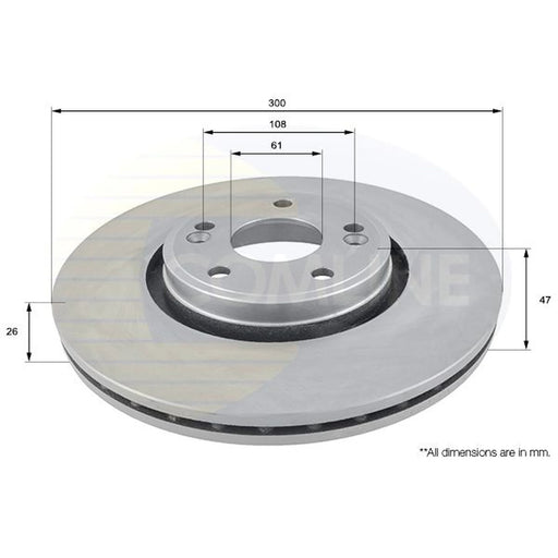 Comline 2 x Front Brake Discs ADC1537V