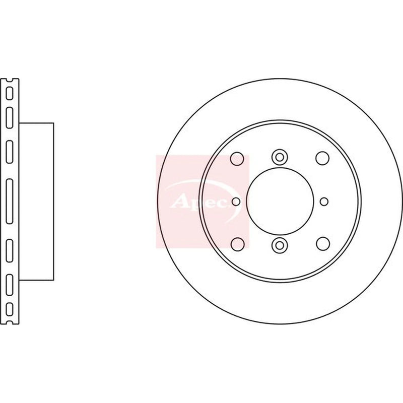 Apec 2 x Vented Front Brake Discs DSK229