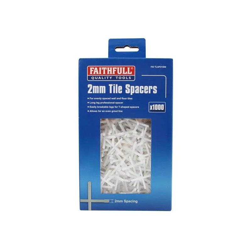 Faithfull Tile Spacer Long Leg 2mm (1000) - FAITLSP21000