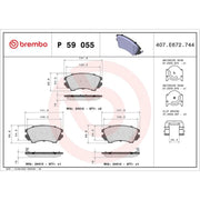 Brembo 4 x Front Brake Pad Set P59055