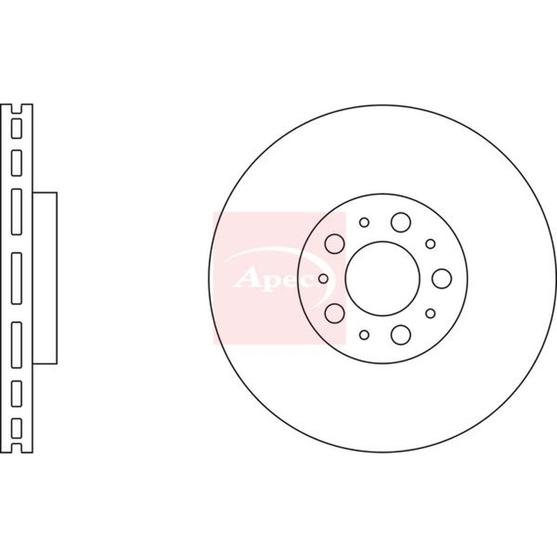 Apec 2 x Vented Front Brake Discs DSK2250
