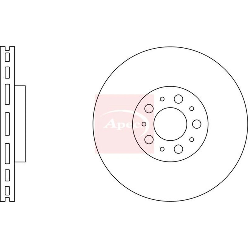 Apec 2 x Vented Front Brake Discs DSK2250