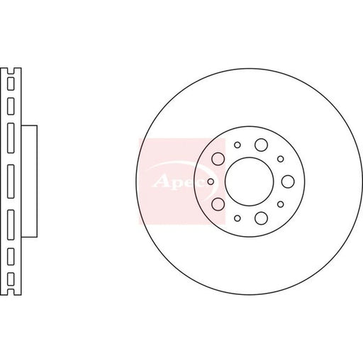 Apec 2 x Vented Front Brake Discs DSK2250