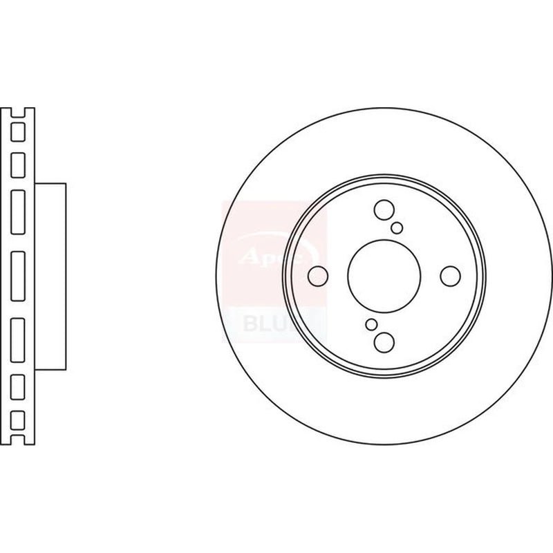 Apec 2 x Vented Front Brake Discs SDK6044