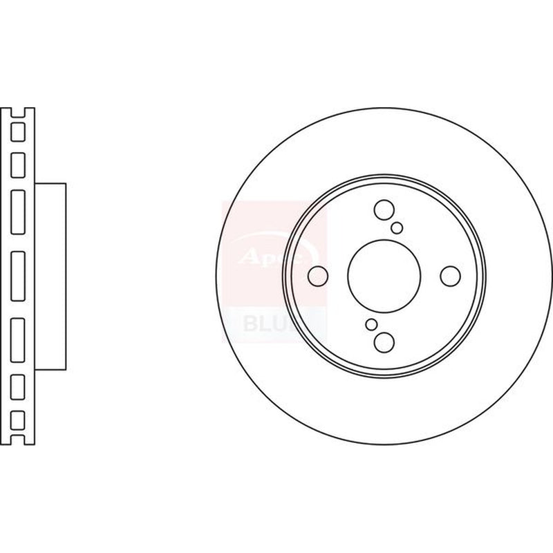 Apec 2 x Vented Front Brake Discs SDK6044