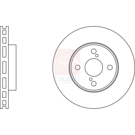 Apec 2 x Vented Front Brake Discs SDK6044
