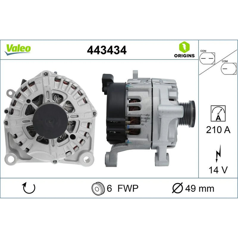Valeo Car Alternator 12V 443434