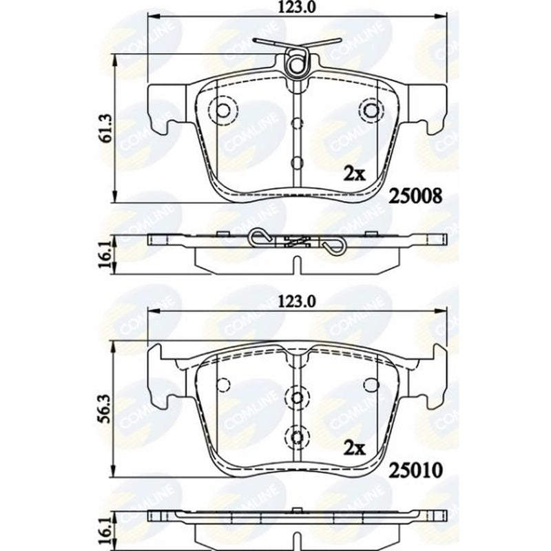 Comline 4 x Rear Brake Pad Set CBP02156