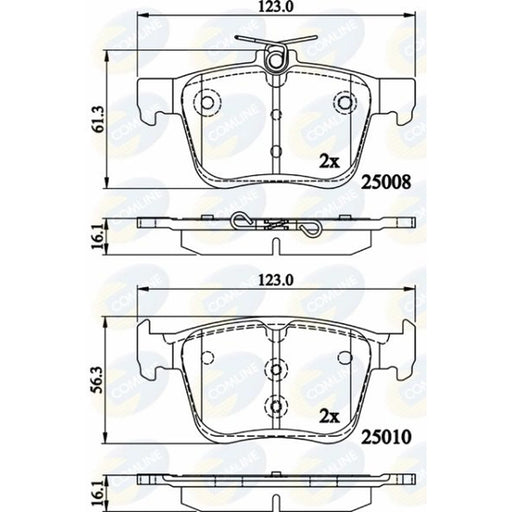 Comline 4 x Rear Brake Pad Set CBP02156
