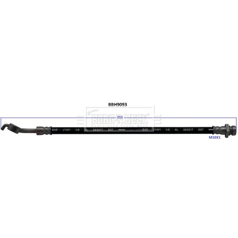 Borg & Beck Brake Hydraulic Hose Line Rear Left BBH9093