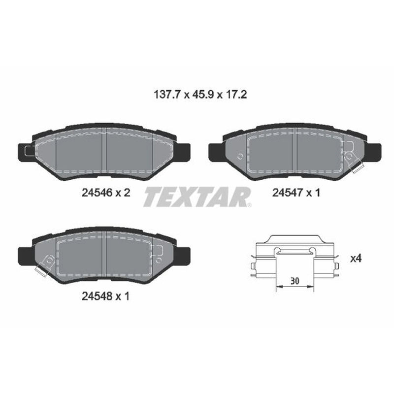 Textar Rear Brake Pad Set 2454601