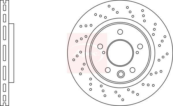 Apec 2 x Brake Disc Set Perforated/Vented