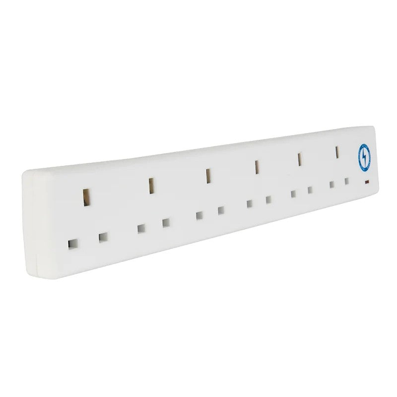 SMJ Extension Lead 240V 6-Way 13A Surge Protection 2m - S6W2MP-X