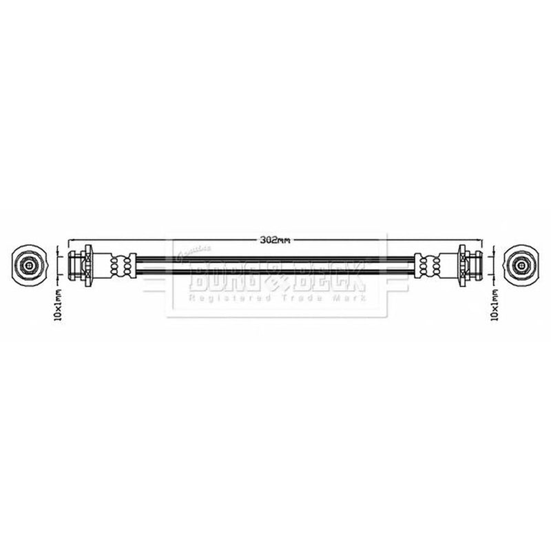 Borg & Beck Brake Hydraulic Hose Line Rear Left BBH8084