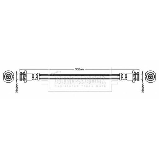 Borg & Beck Brake Hydraulic Hose Line Rear Left BBH8084
