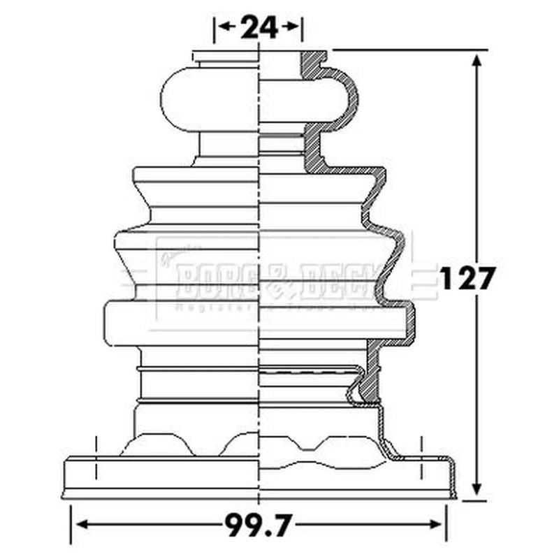 Borg & Beck Drive Shaft Bellow Kit Front Left BCB6258