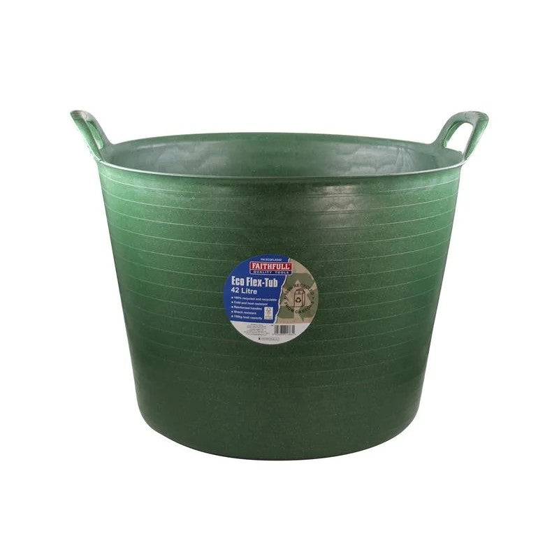 Faithfull Eco Flex Tub 42 litre - Recycled Green - FAIECOFLXG42